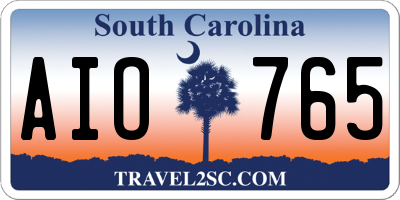 SC license plate AIO765