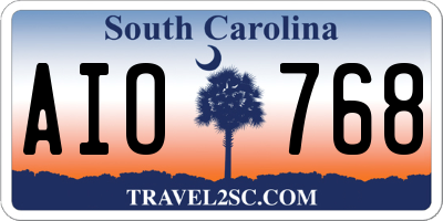 SC license plate AIO768