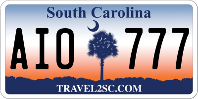 SC license plate AIO777