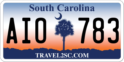 SC license plate AIO783