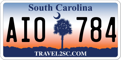 SC license plate AIO784