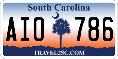 SC license plate AIO786