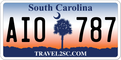 SC license plate AIO787