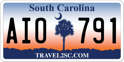 SC license plate AIO791