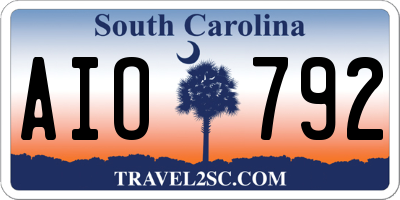 SC license plate AIO792