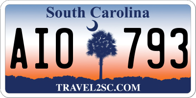 SC license plate AIO793