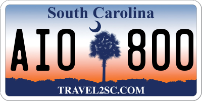SC license plate AIO800