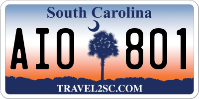 SC license plate AIO801