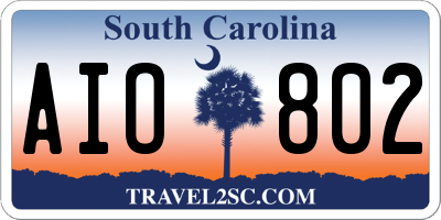 SC license plate AIO802