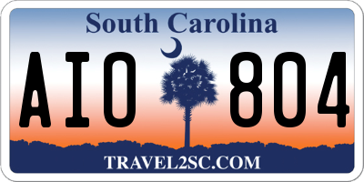 SC license plate AIO804