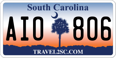 SC license plate AIO806