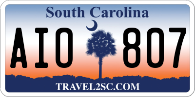 SC license plate AIO807