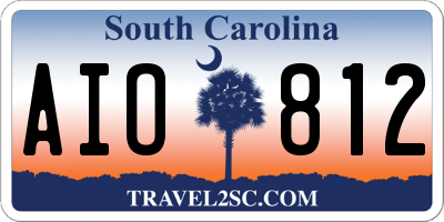 SC license plate AIO812