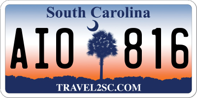 SC license plate AIO816
