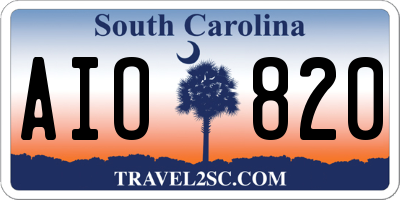 SC license plate AIO820