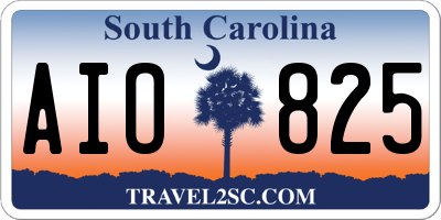 SC license plate AIO825