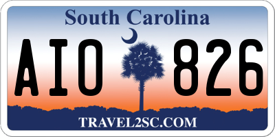 SC license plate AIO826