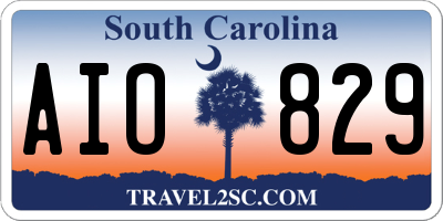 SC license plate AIO829