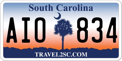 SC license plate AIO834
