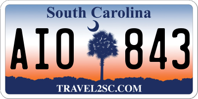 SC license plate AIO843