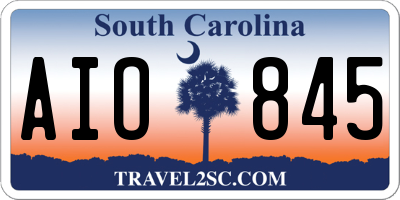 SC license plate AIO845