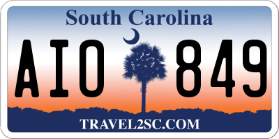 SC license plate AIO849