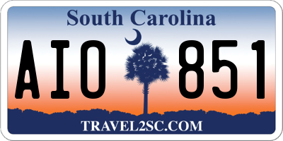 SC license plate AIO851