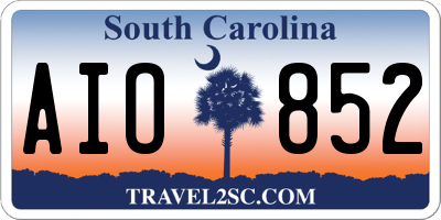 SC license plate AIO852