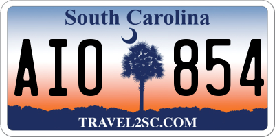 SC license plate AIO854