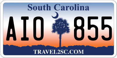 SC license plate AIO855
