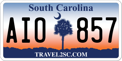 SC license plate AIO857