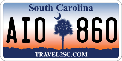 SC license plate AIO860