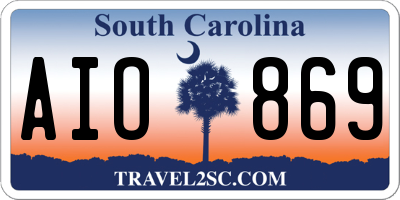 SC license plate AIO869