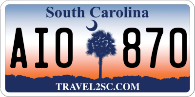 SC license plate AIO870