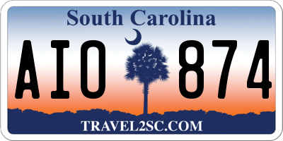 SC license plate AIO874