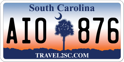 SC license plate AIO876