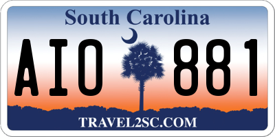 SC license plate AIO881