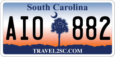 SC license plate AIO882