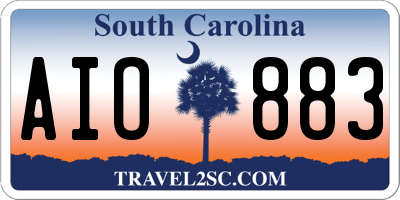SC license plate AIO883