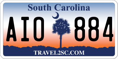 SC license plate AIO884