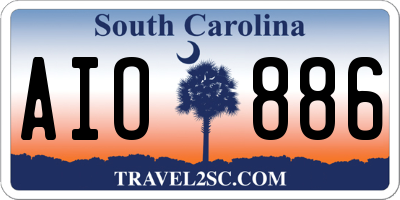 SC license plate AIO886