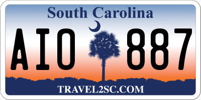 SC license plate AIO887
