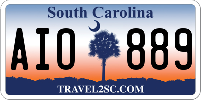 SC license plate AIO889