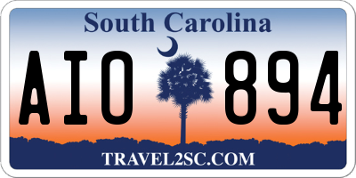 SC license plate AIO894