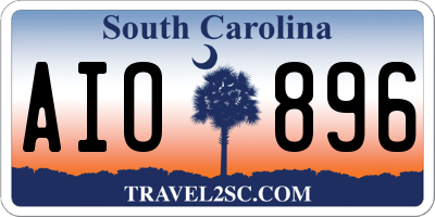 SC license plate AIO896