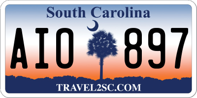 SC license plate AIO897