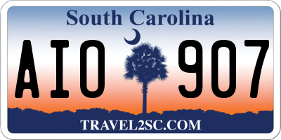 SC license plate AIO907