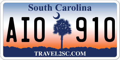 SC license plate AIO910