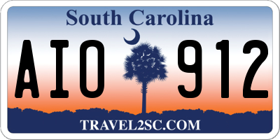 SC license plate AIO912