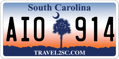 SC license plate AIO914